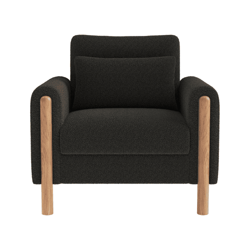 Poltrona moderna de 1 lugar - Almofada espessa, confortável, macia, para sala, escritório ou quarto - Cinza Poltrona moderna de 1 lugar - Almofada espessa, confortável, macia, para sala, escritório ou quarto - Cinza