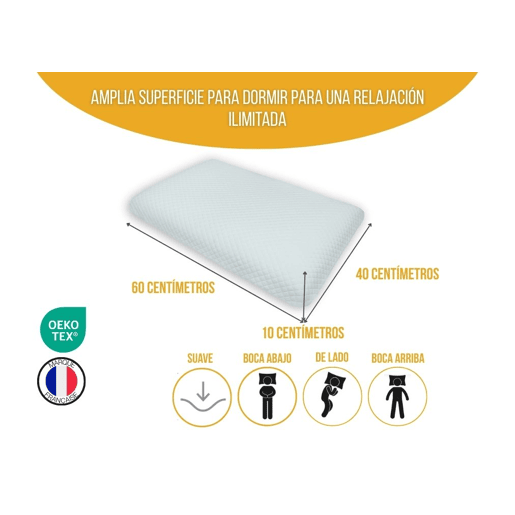 Almofada de espuma viscoelástica para pele sensível SENSIDOUX LYOCELL com fronha Lyocell