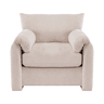 Poltrona individual grande - Design moderno, tecido chenille, decorativa, para sala de estar e quarto - Bege