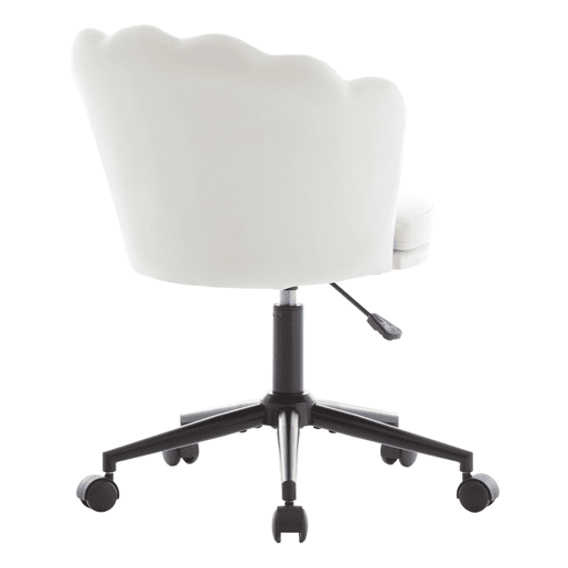 Cadeira para vestir - Design moderno - Encosto em forma de pétalas, almofada lombar em forma de borboleta, altura ajustável, almofada macia - Bege