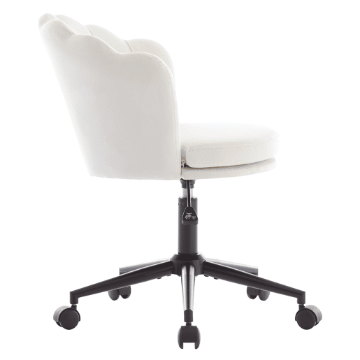 Cadeira para vestir - Design moderno - Encosto em forma de pétalas, almofada lombar em forma de borboleta, altura ajustável, almofada macia - Bege