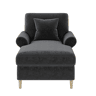 Poltrona Relax XXL - Poltrona de leitura, reclinável, de veludo - Cinza