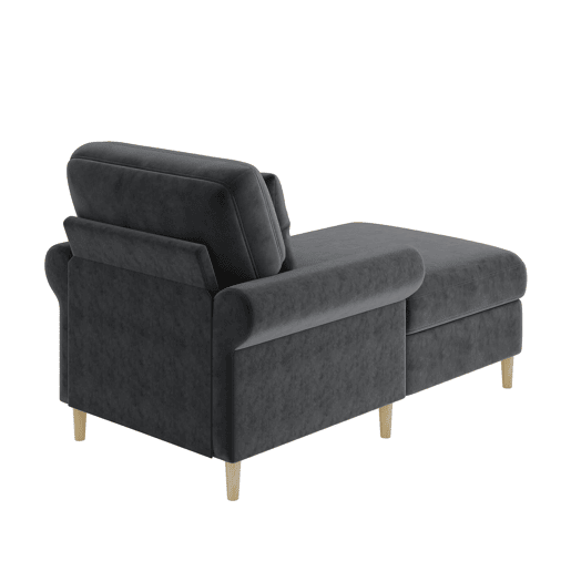 Poltrona Relax XXL - Poltrona de leitura, reclinável, de veludo - Cinza