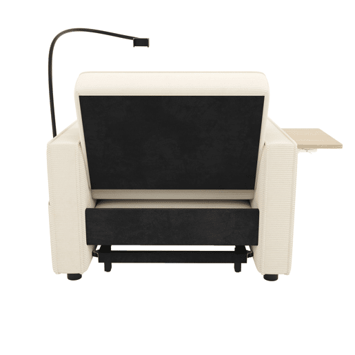 Sofá-cama multifuncional de 1 lugar - com porta USB, suporte para telemóvel, tecido de veludo cotelê, bege