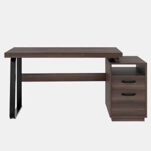 Secretária moderna 135x54 cm - design minimalista, com arrumação multifuncional - Castanho
