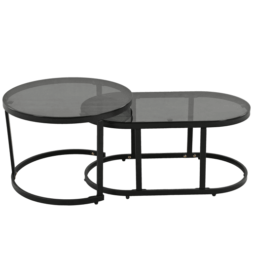 Conjunto de jardim Lounge 5 peças - Estrutura em ferro galvanizado, móveis de jardim em corda, pés ajustáveis, mesa em vidro liso - Cinza