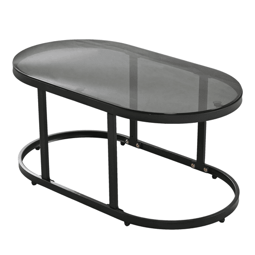 Conjunto de jardim Lounge 5 peças - Estrutura em ferro galvanizado, móveis de jardim em corda, pés ajustáveis, mesa em vidro liso - Cinza