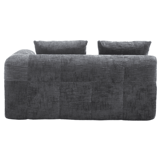 Sofá confortável de 2 lugares - Sem montagem, com almofada, bolsos laterais, cinzento