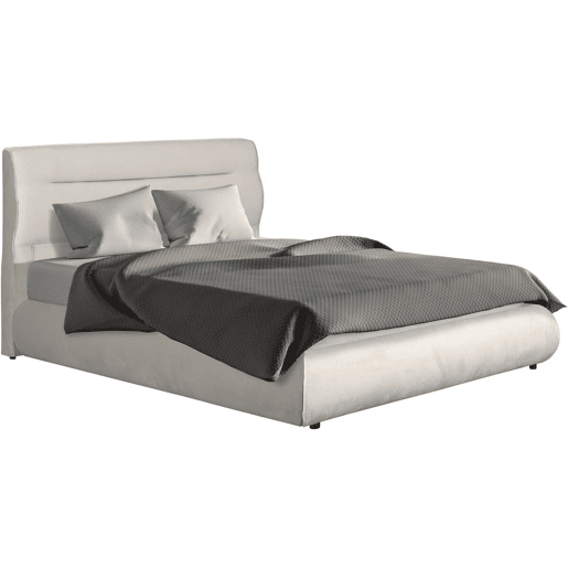 Cama de casal com arrumação em veludo Chamonix - 160 x 200 cm - Bege