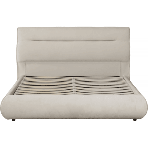 Cama de casal com arrumação em veludo Chamonix - 160 x 200 cm - Bege