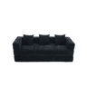 Sofá modular de 2 lugares - chenille macio, combinável, com bolsos e base antiderrapante - preto