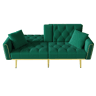 Sofá-cama de 2 lugares - função cama, 3 posições, porta-copos - Verde