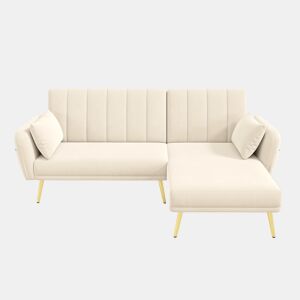 Sofá-cama moderno de 3 lugares - Sofá de canto com função de cama - Bege