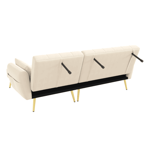 Sofá-cama moderno de 3 lugares - Sofá de canto com função de cama - Bege