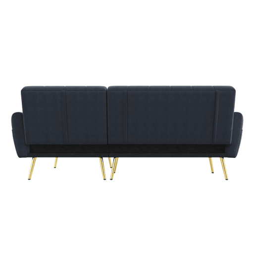 Sofá-cama moderno de 3 lugares - Sofá de canto L com função de cama - Preto