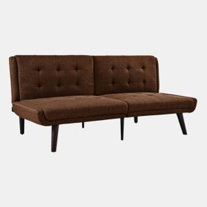 Sofá-cama dobrável 146 cm - 5 posições reclináveis, moderno, ideal para espaços pequenos - Castanho