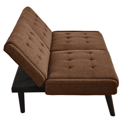 Sofá-cama dobrável 146 cm - 5 posições reclináveis, moderno, ideal para espaços pequenos - Castanho