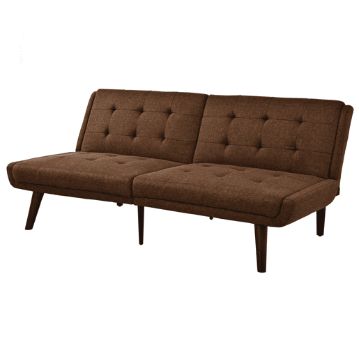 Sofá-cama dobrável 146 cm - 5 posições reclináveis, moderno, ideal para espaços pequenos - Castanho