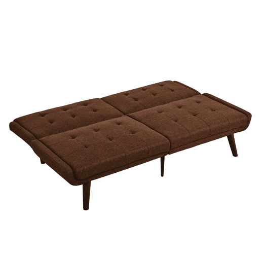 Sofá-cama dobrável 146 cm - 5 posições reclináveis, moderno, ideal para espaços pequenos - Castanho