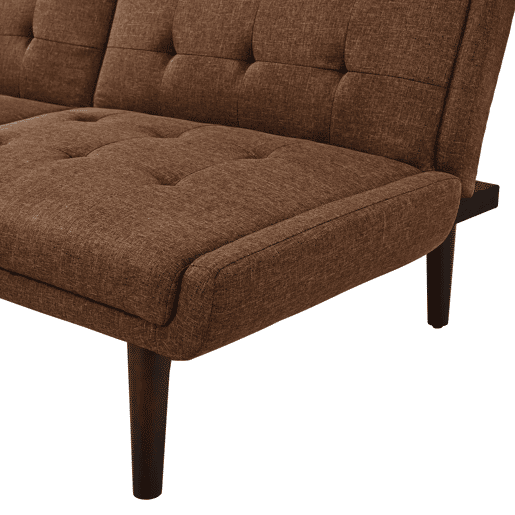 Sofá-cama dobrável 146 cm - 5 posições reclináveis, moderno, ideal para espaços pequenos - Castanho