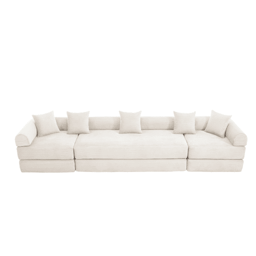 Sofá modular de 4 lugares - com arrumação, função modular, adequado para animais de estimação - Bege