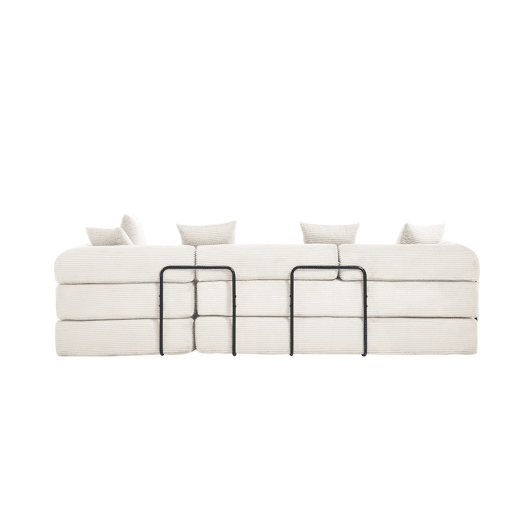 Sofá modular de 4 lugares - com arrumação, função modular, adequado para animais de estimação - Bege