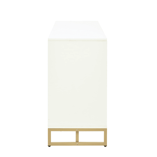 Aparador com 2 portas e 3 gavetas - Padrão espiga, elegante para sala de jantar, cozinha e sala de estar - Branco