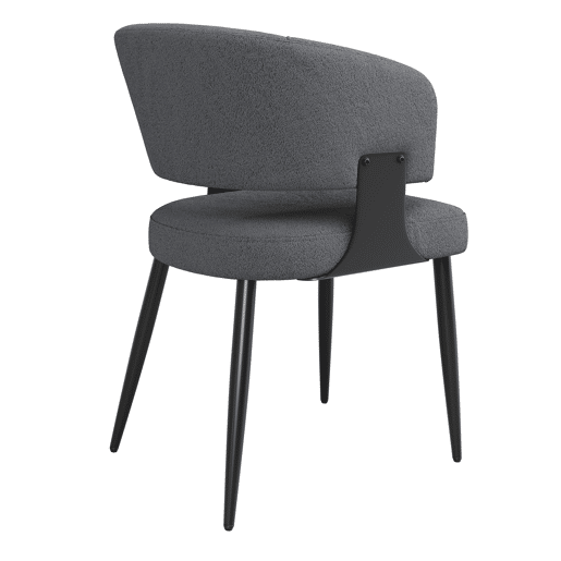 Cadeira de jantar 4 peças - Estilo ergonómico, encosto curvo - Cinza Cadeira de jantar 4 peças - Estilo ergonómico, encosto curvo - Cinza