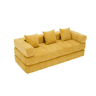 Sofá modular de 2 lugares - chenille supermacio, combinável com bolsos laterais - amarelo mostarda