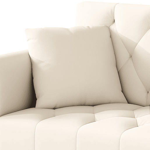 Sofá-cama duplo reclinável para 2 pessoas - 3 posições ajustáveis, com porta-copos - Bege