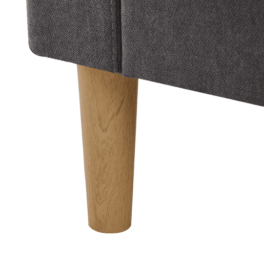 Sofá moderno em L de 3 lugares com chaise longue - arrumação, porta-copos, 2 almofadas - cinzento