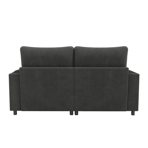 Sofá-cama XXL - Função de cama, superfície almofadada, suporte para telemóvel, USB e porta-copos - Cinza