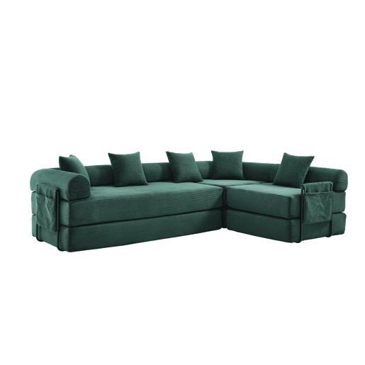 Sofá modular de 4 lugares - Com arrumação, funcionalidade modular, adequado para animais de estimação - Esmeralda Sofá modular de 4 lugares - Com arrumação, funcionalidade modular, adequado para animais de estimação - Esmeralda