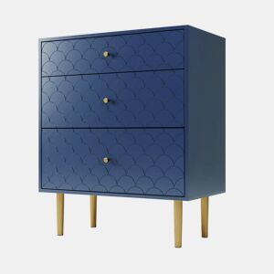 Cómoda com 3 gavetas 89x75x40 cm - Aparador para quarto e sala - Azul marinho