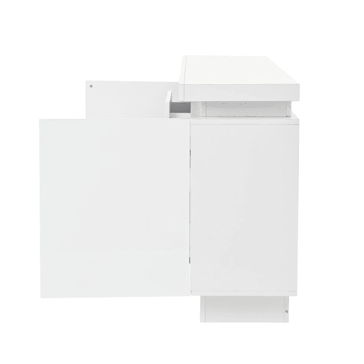 Aparador 140x35x72 cm - 3 gavetas, 2 portas, prateleiras ajustáveis, com LED, alto brilho - Branco Aparador 140x35x72 cm - 3 gavetas, 2 portas, prateleiras ajustáveis, com LED, alto brilho - Branco