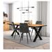 Conjunto Salón, Mesa de Comedor + Pack de 4 Sillas de Comedor 194x90 Conjunto Salón, Mesa de Comedor + Pack de 4 Sillas de Comedor 194x90 Negro/ Madera