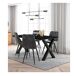 Conjunto Salón, Mesa de Comedor + Pack de 4 Sillas de Comedor 140x90 Conjunto Salón, Mesa de Comedor + Pack de 4 Sillas de Comedor 140x90 Negro