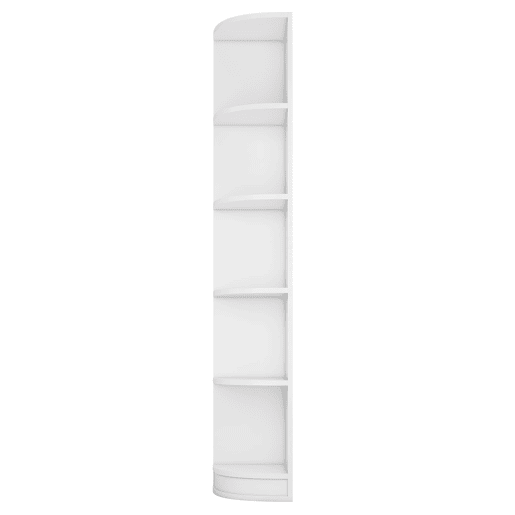 Estante de canto com 5 prateleiras - design simples, alta capacidade de carga - branco