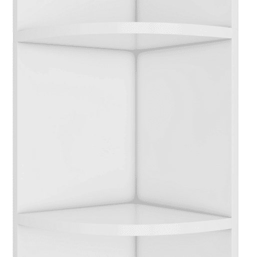 Estante de canto com 5 prateleiras - design simples, alta capacidade de carga - branco