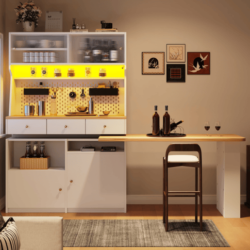 Aparador 137x45x178 cm - Aparador alto, armário de arrumação com 2 portas e 3 gavetas - Branco Aparador 137x45x178 cm - Aparador alto, armário de arrumação com 2 portas e 3 gavetas - Branco