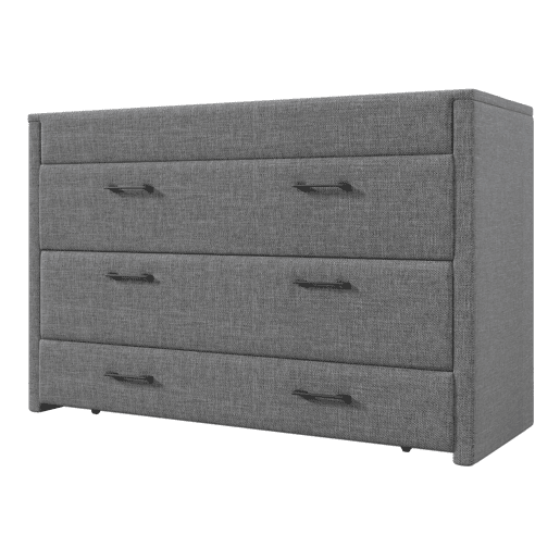 Cama armário 140x200 cm - Com gaveta, com ligações USB e tipo C, cinzento