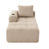 Poltrona reclinável Corduroy 1 lugar - Com almofadas, arrumação lateral, porta-copos - Cáqui