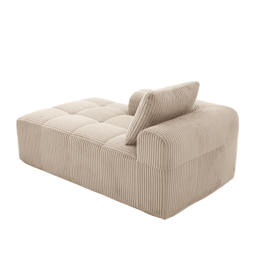 Poltrona reclinável Corduroy 1 lugar - Com almofadas, arrumação lateral, porta-copos - Cáqui