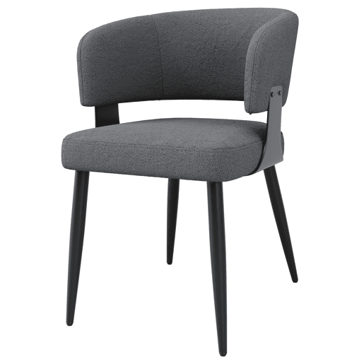 Cadeira de jantar 2 peças - Ergonómica, leve, com encosto curvo - Cinza Cadeira de jantar 2 peças - Ergonómica, leve, com encosto curvo - Cinza