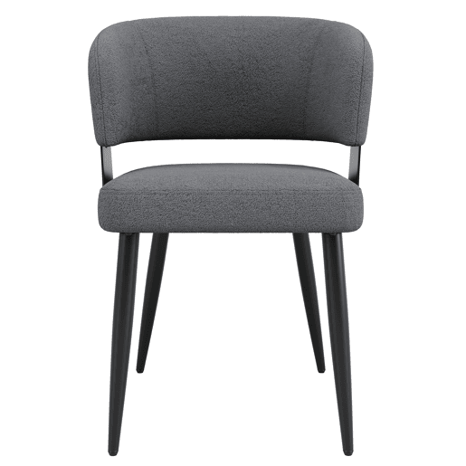 Cadeira de jantar 2 peças - Ergonómica, leve, com encosto curvo - Cinza Cadeira de jantar 2 peças - Ergonómica, leve, com encosto curvo - Cinza