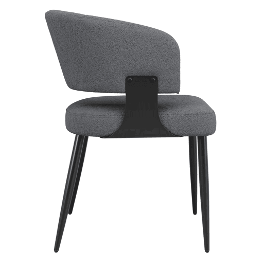 Cadeira de jantar 2 peças - Ergonómica, leve, com encosto curvo - Cinza Cadeira de jantar 2 peças - Ergonómica, leve, com encosto curvo - Cinza