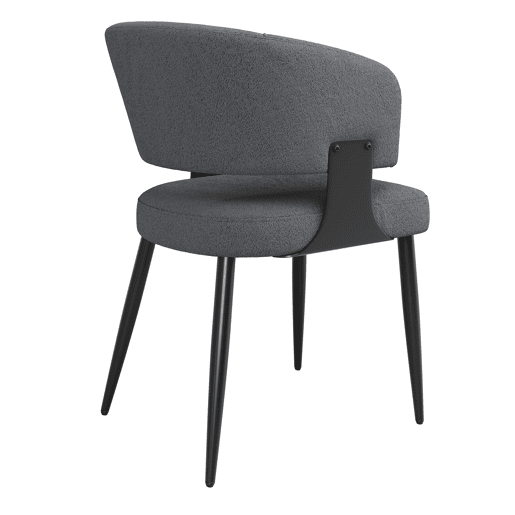 Cadeira de jantar 2 peças - Ergonómica, leve, com encosto curvo - Cinza Cadeira de jantar 2 peças - Ergonómica, leve, com encosto curvo - Cinza