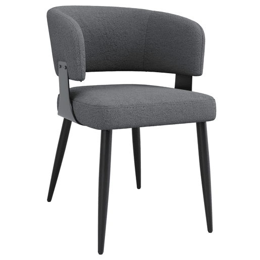 Cadeira de jantar 2 peças - Ergonómica, leve, com encosto curvo - Cinza Cadeira de jantar 2 peças - Ergonómica, leve, com encosto curvo - Cinza