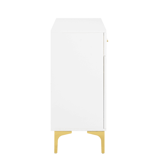 Aparador moderno 80x35x79,5 cm - com 2 portas, 2 gavetas, puxadores e pés metálicos