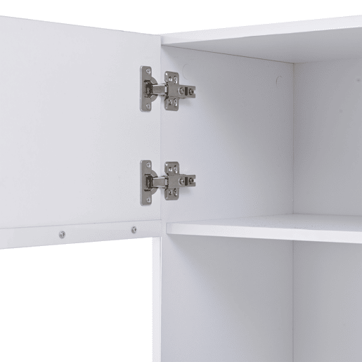 Vitrine 60x40x180 cm - Porta acrílica, LED, 3 prateleiras de vidro, alto brilho - Branco